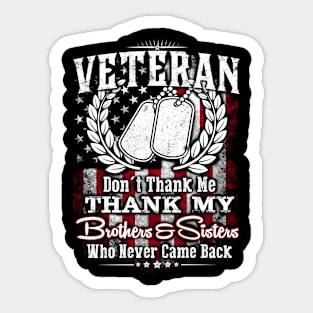 Thank our Veteran brother and sisters Sticker